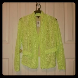 Lime green lace blazer